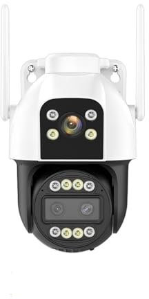 4G SIM Card IP Camera 4K HD 10X Zoom PTZ Camera Three Lens Dual Screen 2K Security Cam Auto Tracking P2P Surveillance for Home Security(4K 4G Camera)