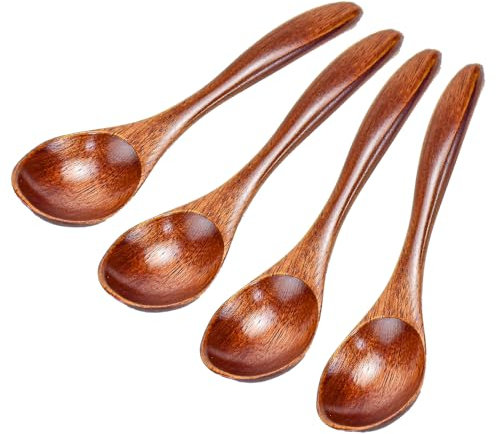 LPAMABA 8 Pieza 13x3cm Cucharas de Madera Natural Pequeñas Cucharas de té Cucharas Sopa Cucharas de Madera para Café Miel Chocolate Caliente Accesorios de Cocina (4)