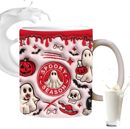 YRTUOP Halloween Tasse A Cafe, 350ML Mug Mug En Céramique Amusante Pour Enfant Garçon Fille Anniversaire Halloween, 9.5x8cm