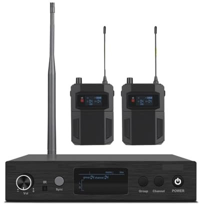 UHF In Ear Monitor Wireless System Trasmettitore E Ricevitore 50 Frequenze Selezionabili Professionale For Stage