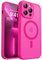 CANSHN Magnetic Compatible with iPhone 13 Pro Max Case(6.7 Inch), Upgraded [Full Camera Protection] [Compatible with Magsafe] [Translucent Matte] Shockproof Protective Phone Case Cover - Hot Pink