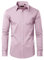 DEMEANOR Chemises habillées pour homme à manches longues en coton sans repassage pour homme, rose bébé, S