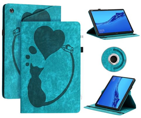 AsWant Hülle für Huawei Mediapad m5 lite 10 Tablette- Schutzhülle Ultradünne mit Portemonnaie und Standfunktion Kompatibel mit Huawei M5 Lite 10 Zoll Hülle (Blau)