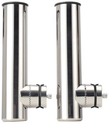 ATEdata Angel Fasten Angelhalterungen Boot Edelstahl Fischerboot Einzeln Schraubbar Rutenhalter Reling Rutenhalterung Klemme Angeln Angelhalter Angelhalterung Bootsrutenhalter Edelstahl 2pcs