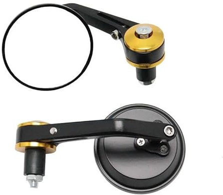 Motorrad Rückspiegel Motorrad Lenker Rückspiegel Für Vespa Für Sprint Für Primavera Für GTV GTS LT S LX Für LXV 50 125 250 Spiegel Set Links & RECHTS(Gelb)
