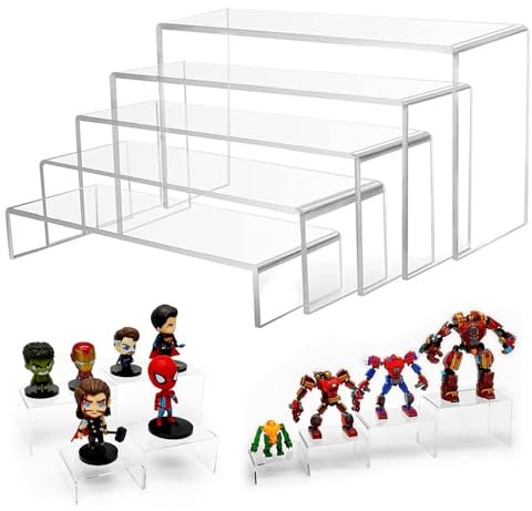 Coztie 4 Stück Acryl Riser Display Ständer, Abstandshalter für Display, Display Risers Stand für Collectibles Schmuck Figuren Spielzeug Cupcake Dessert Dekorationen