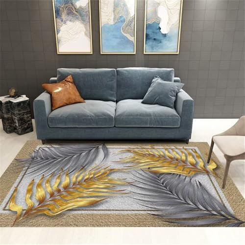 RUGMRZ Teppich Für Die Küche Wohnzimmer Sofa Flur Anti-Rutsch-Dekoration Klassische Blätter Allergiker Geeignet Mehrfarbig Wohnung Deko Kinderteppich 200X250CM
