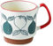 Taza Taza de cerámica vintage Taza de café clásica pintada a mano con asa grande, apta for microondas, for bebidas frías/bebidas calientes, 300 ml, 4 colores Con asas(Blanc)