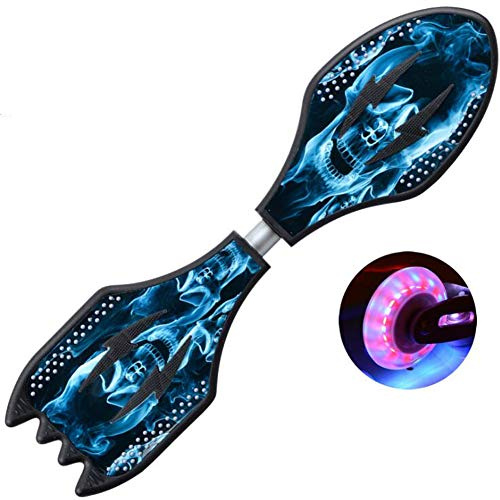 XIUWOUG Street Surfing Waveboard | Double Wheel Scooter Caster Board Mit LED-Blitzrad | Bis 200 Kg | Anti-Rutsch-Schlangenbrett Geeignet Für Kinder Und Jugendliche Anfänger Skateboard