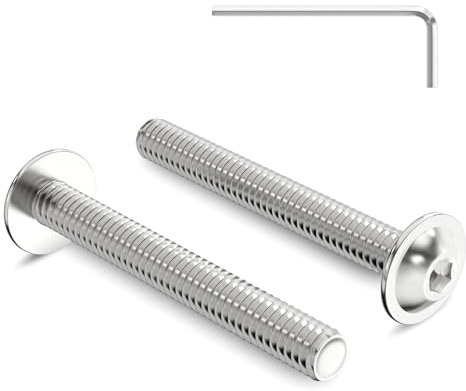 Zuyya M5 x 40 mm Linsenkopfschrauben mit Flansch, M5 Schrauben, 20 Stück | Innensechskant Antrieb, Edelstahl A2 V2A Schrauben, Flachkopfschrauben Vollgewinde mit Innensechskantschlussel
