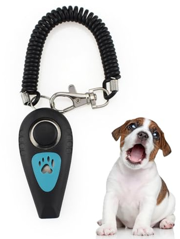 Lunaobrik Clicker für das Training von Welpen, 2 in 1 Clicker für Katzen und Pfeife – Hundepfeife mit Handgelenkleine und diskretem Ruf