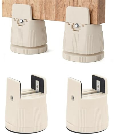 4 Pièces Rehausseur de Meuble 6-8 cm - Rehausseur Réglable pour Lit avec Pince à Vis pour Pieds de 10-50mm - Rehausseurs Robustes pour Lit, Canapé, Table et Chaise - Inclus Tournevis