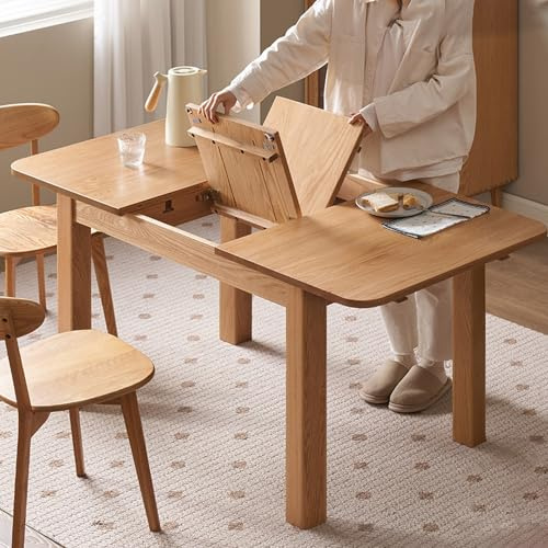 Erweiterbarer Esstisch für 6 Personen, verstellbar, 40 cm, moderner rechteckiger Küchentisch, robust und einfach zu montieren, ideal für Wohn- und Esszimmermöbel