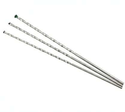 Lange Steinbohrer Set 3tlg. 400mm Ø 8 10 12mm Bohrer für Beton Mauerwerk Naturstein Ziegel – Bohrer-Set Robust – bohren in steinartigen Materialien für Bohrmaschinen – für Heimwerker & Handwerker