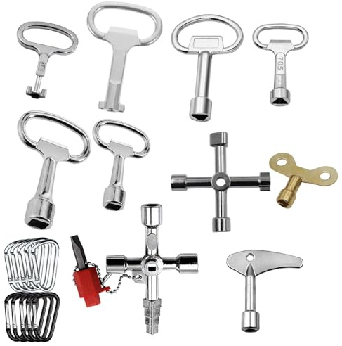 20Pcs Utility Key Kit, SVOCK Radiator Bleed Key, Meter Box Tool, Gas Meter Box Tool, Universal Control Cabinet Keys, Professional Radiator Keys, Universal Radial Bleed Spanner, Radial Bleeding Spanner