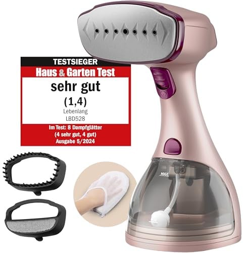 LEBENLANG Plancha Vertical Vapor 1500W - 25g/min & Depósito 300ml con Guante I Plancha Vapor Vertical Steamer Plancha de Viaje Ropa Vertical Vapor Vertical Plancha A Vapor Mano