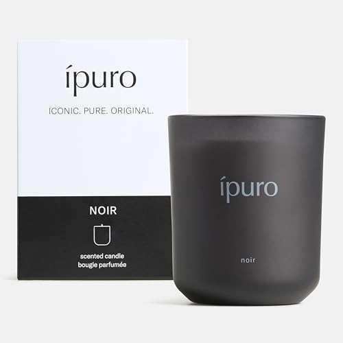 ipuro Classic Duftkerze im Glas NOIR 270g - dekorative Duftkerze mit Rose & Patchouli, Sandelholz, Eukalyptus & Kokosnuss - Kerzen mit langanhaltendem Duft - Raumduftkerze schwarz
