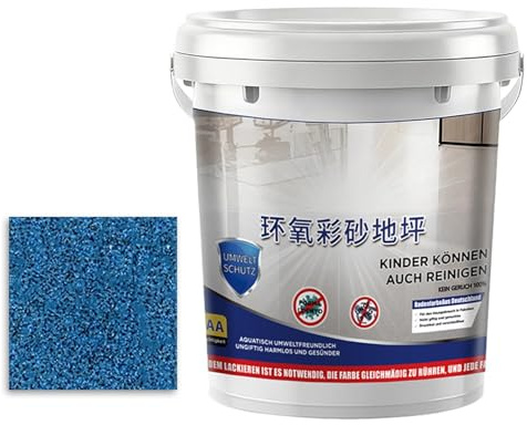Vernice Epossidica Con Sabbia - Rivestimento Per Pavimenti In Cemento Da 5,12 Pollici | Vernice Per Pavimenti Antiscivolo, Vèrnice Autolivellante Resistente All'usura Per Docce, Garage E Dormitori, Lu