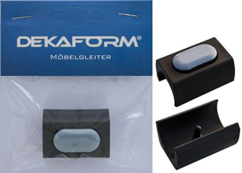Dekaform PTFE Teflongleiter* PT-204-25 Klemmgleiter - Stuhlgleiter für Freischwinger Stahlrohrstühle Tecta Thonet zum Klipsen mit Zapfen (25, Schwarz)