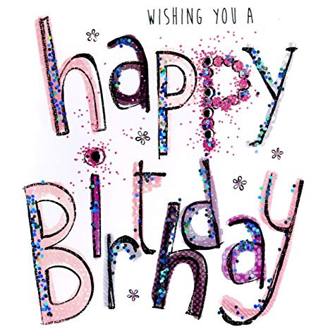 Second Nature Wishing You A Happy Birthday Hand-Finished Greeting Card Sparkle Dust Cards HSD008
