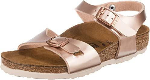 Birkenstock Rio Kids, Birko Flor, Sandalo, Marrone (Electric Metallic Copper Electric Metallic Copper), 27 EU