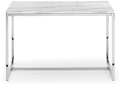 Julian Bowen Table à manger Scala, effet marbre blanc/chromé