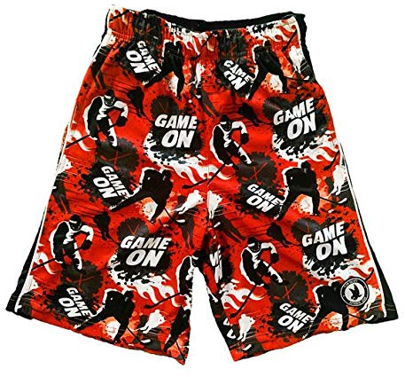 Flow Society Red Game On Flow Boys Shorts - Athletic - Basketball - Baseball - Hockey - Football - Lacrosse