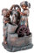 Dehner Gartenbrunnen Lea und Leon mit LED Beleuchtung, ca. 68.5 x 45 x 35 cm, Polyresin, grün/blau/braun