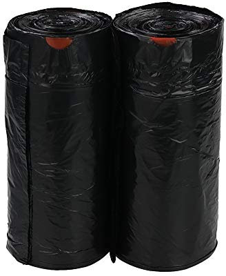Parlynies Black Drawstring Bin Bags 50L, Plastic Trash Bags, 110 Bags