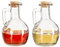 Relaxdays Oil & Vinegar Dispenser Set of 4, Glass Carafe with Cork, Kitchen Accessory, 180 ml each, Transparent