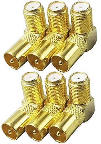 Greluma 6 STK 90 Grad F Typ Buchse zu PAL Stecker, rechtwinklige Satellitenantenne HF-Koaxialadapter