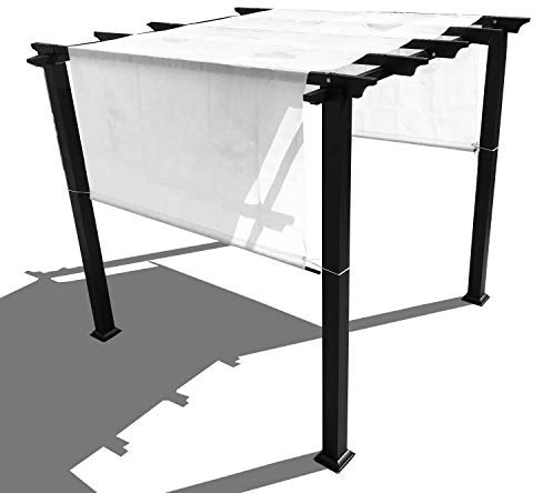 Universal Pergola Replacement Canopy Shade Cover with Breathable HDPE Fabric & Rod Pockets for 10 x 10 FT Pergola, Canopy Size: 192'' L x 106'' W (White)