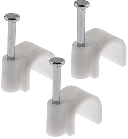 SeKi 12 mm Nagelschelle 100 Stück Weiß Kabelschelle Kabelbefestigung universal Schelle inkl. Nagel