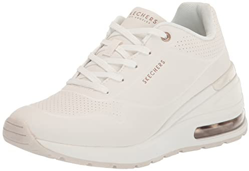 Skechers Million Elevated Air, Sneakers Mujer, White Durabuck, 38.5 EU