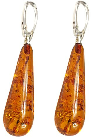 Braun Bernstein Ohrringe Tropfenform Ohrringe Tropfen Ohrschmuck Ohrhanger Echt Handgemacht