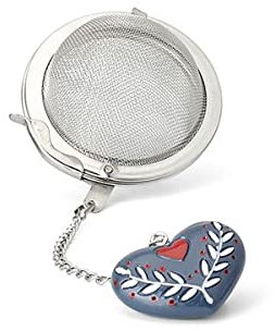 teemando® Tee-Ei Noel Edelstahl, mit Herz-Anhänger Ø ca. 5 cm
