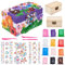 WEBEEDY 2 Stück DIY Schmuckkästchen Holzbastelsets Holzschatulle Schmuckkästchen für Kinder Mädchen Bastelset mit Bunt Strass Aufkleber 5 Farben Ton DIY Kreativ Spielzeug