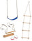 WICKEY Schaukel Zubehör Set - Accessoires für Schaukel, Spielturm, Klettergerüst und Garten Spielgeräte bestehend aus elastischem Schaukelsitz, Turngeräte Set und Strickleiter