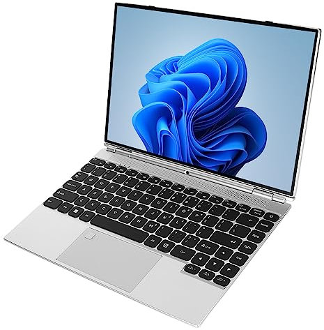 Computer Portatile da 14 Pollici, Processore N5105, DDR4 da 16 GB, PC Notebook Portatile con CPU Quad con Touch a 10 Punti e Supporto di Raffreddamento Riponibile, (16GB+256GB