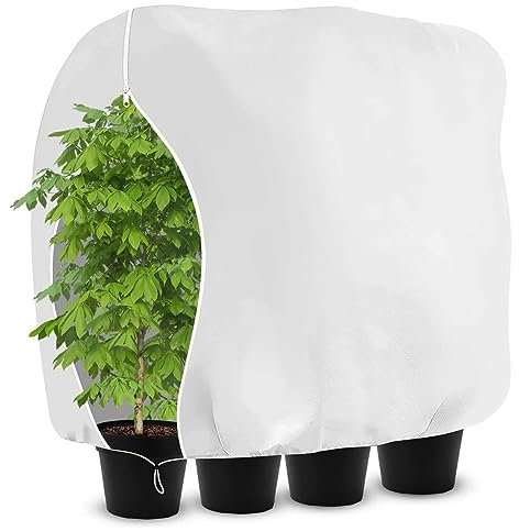 Voile D'hivernage,Voile Hivernage Plante Exterieur 200x240cm,Housse Hivernage Plante Exterieur avec Cordon de Serrage à Glissière,Housses de Protection pour Plantes