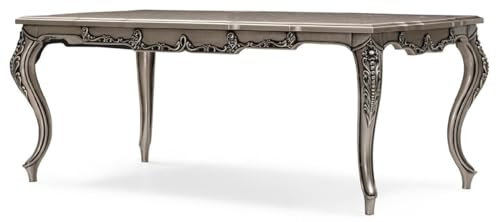 Casa Padrino Luxus Barock Esstisch - Rechteckig, Silber, 210 cm x 108 cm x 82 cm