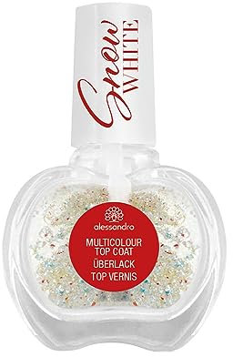 alessandro Nagellack - Multicolour Topcoat - Nailpolish - Snow White - Glänzender, schnelltrocknender Klarlack mit bunten Farbpartikeln - 7ml