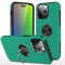 EYZUTAK Case for iPhone 15 Pro Max, 360 Degree Rotation Magnetic Metal Finger Ring Holder Magnet Car Holder Inner Silicone with Camera Protection Glossy Anti-drop Hard Cover - Dark Green