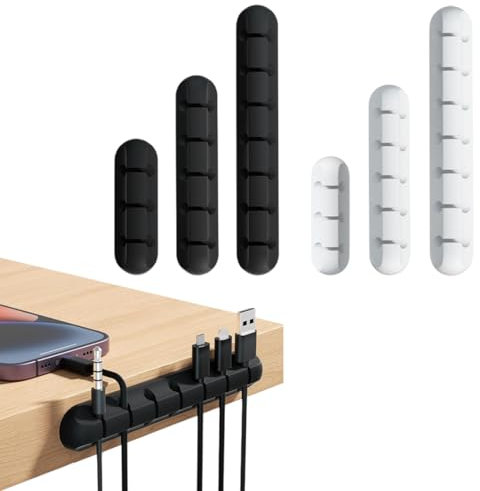 GNHG Kabelhalter, Kabelclips, Kabelmanagement, selbstklebend Kabelclips, Schreibtisch zubehör,Zimmer Gadgets,6 Stück, für Büroschreibtisch, Netzkabel, USB-Ladekabel, Audiokabel