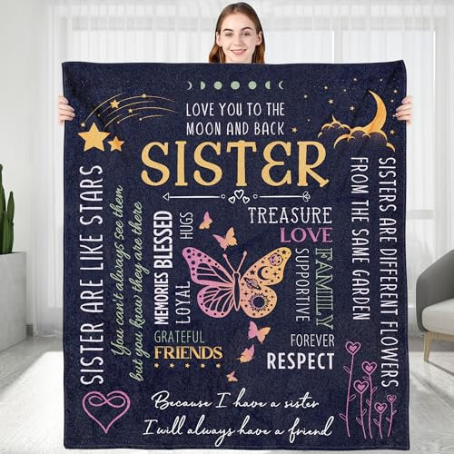 KERAOO Personalisierte Decke, Geschenk für Freund, Geburtstagsgeschenke für Freunde, Flanell-Überwurfdecken, Valentinstag, Abschlussfeier, Geburtstagsgeschenk für Bestie, BFF, Schwester (für