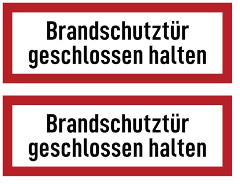 Autocollants : 74 x 210 mm, 2 pièces – Maintenir la porte coupe-feu fermée – Panneau de signalisation sur dispositif de protection incendie et instructions d'utilisation – DIN 4066 – D1