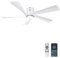 Ohniyou Ventilador de techo de 52 pulgadas con luces, Mando a distancia y APP Control, Ventiladores de techo empotrables para interior y exterior, Luz regulable, 6 velocidades, Reversible, blanco