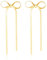 Rajputana Schleifen Ohrringe Gold für Damen, Long Gold Drop Bow Earrings for Women Girls, Golden Dangle Schleife Ribbon Earrings Tassel Earrings for Wedding Statement Trendy Jewelry
