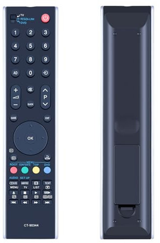 TCNOUMT Telecomando di ricambio CT-90344 compatibile per TV LCD Toshiba REGZA 32MV732 37MV732 32RV733D 32RV733F 32RV734FC 37RV753B 32RV733G 40RV733FC 40RV733G 46MV732G 46XV! 733G 40RV734