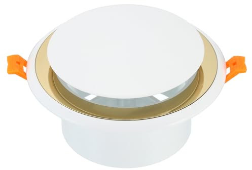 PATIKIL 4 Inch Round Air Vent, Adjustable Ceiling Diffuser Grill Cover Louver Soffit Vent for Bathroom Kitchen Living Room, ABS Plastic, Gold